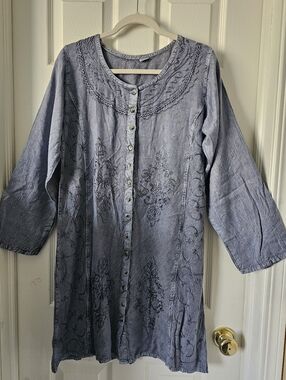 NO BRAND. Embroidered 100% VISCOSE Midi Dress Womens SIZE: FREE SIZE (M)